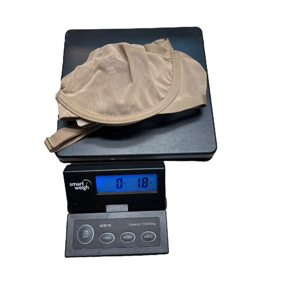 CUUP Bra Mesh 34E The Plunge Tan Underwire Sheer Sexy See Through Nude - Picture 6 of 7